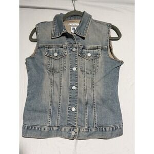 GAP denim jean button up‎ sleeveless vest, unisex medium #1560